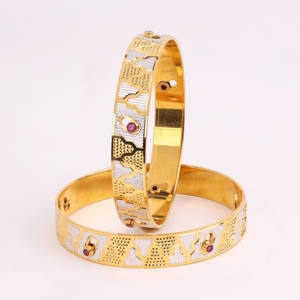 Brazaletes CNC rellenos de dos tonos al por mayor, brazaletes de joyería de moda, brazaletes tradicionales, brazaletes de formación, brazaletes de latón de tres colores. - Product Image 2