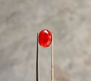 Rhodonite ronde et brillante créée en laboratoire, pierre précieuse certifiée IGI - Product Image 4