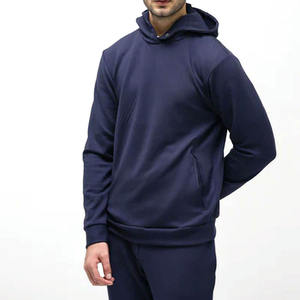 Sweat à capuche décontracté pour homme 100% coton à manches longues avec col montant et boutons pression pour le jogging, l'entraînement, sweat à capuche de survêtement - Product Image 2