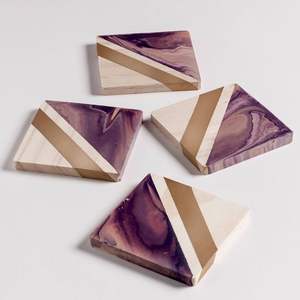 Dessous de verre en bois et résine époxy pour le thé et le café Taille et couleur personnalisées Dessous de verre pour le thé et le café de qualité supérieure Tapis et tampons de décoration - Product Image 5