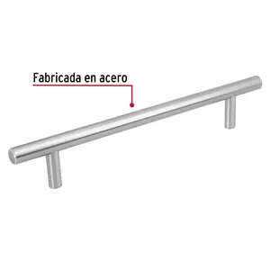 Manijas Cilíndricas de Acero Hermex de 160 mm con Acabado en Níquel para Armarios de Dormitorio, Cómodas, Guardarropas, Diseño Minimalista - Product Image 3