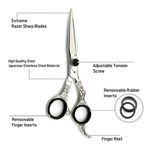 Professional Salon Hairdressing Scissors Set High Quality <b>Straight</b> Razor <b>Comb</b> Kit with Ceramic Handle Sharp Hair Cut Beauty Tool - Product Image 2