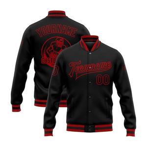 Veste universitaire en coton mélangé personnalisée de haute qualité pour hommes, mode personnalisée avec numéro de nom cousu Service OEM - Product Image 5