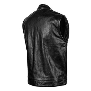 <b>Plus</b> <b>Size</b> Men's Casual Leather Vest Fashionable Cowhide <b>Waistcoat</b> Cotton Custom OEM ODM Sleeveless - Product Image 3