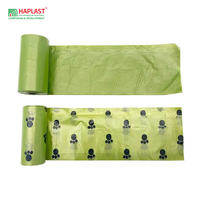 Sacs à déjections canines biodégradables écologiques personnalisés, sacs à ordures compostables en LDPE avec soufflet latéral, étanches et anti-fuites, fabriqués au Vietnam
