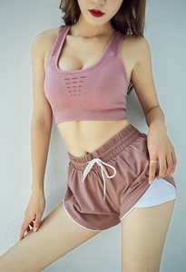 Short taille haute léger pour femme avec ceinture élastique et poches à coutures latérales pour la saison estivale - Product Image 5