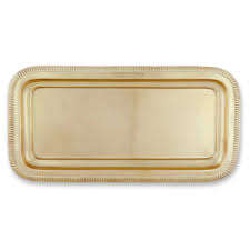 Bandeja de servicio de latón para restaurante de hotel y decoración del hogar Bandeja rodante de metal Bandeja de servicio rectangular por fabricante indio - Product Image 2