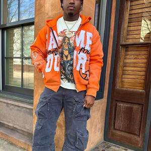 Vêtements de créateur personnalisés, sweat à capuche zippé, broderie Y2k, sweat à capuche pour hommes, sweat à capuche tendance, fabricant de sweat à capuche - Product Image 4