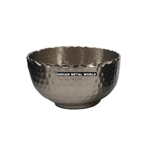 Handmade Hammered Stainless Steel Bowl Set 2 Eco-Friendly Home Dining Table Decorative Serving Bowl for <b>Weddings</b> <b>Chocolate</b> - Product Image 3