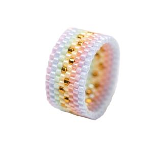 Anillos de cuentas de semillas multicolores más vendidos para mujeres Anillo de cuentas de semillas livianas de fácil uso completamente personalizado - Product Image 6