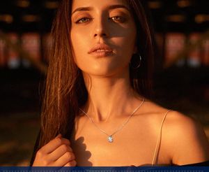 <b>Necklace</b> for Women Lab Created <b>Diamond</b> Pendant 18K White/Yellow Gold Plated Sterling <b>Silver</b> <b>Necklace</b> Round Pendant <b>Diamond</b> - Product Image 4