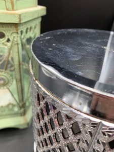 Seau à glace en acier inoxydable argenté ajouré pour une utilisation sur une table à manger formelle, événements, bar élégant à domicile, présentoir de table décoratif - Product Image 3