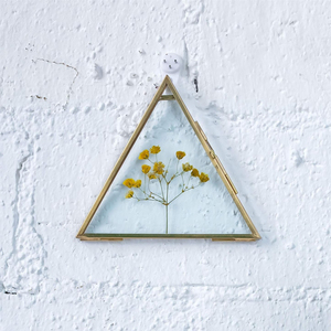 Superior Quality Metal Clear Glass <b>Picture</b> <b>Frame</b> Triangle Shape Hinged Hanging Design Offices Homes Jewelry Boxes (Brass - Product Image 3