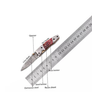 Cuchillo de hoja fija forjado a mano, cuchillo de camping, cuchillos de bolsillo plegables de madera, caza al aire libre con mango de cuerno de búfalo y fundas - Product Image 1