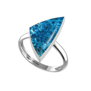 925 Sterling Silver Ring Bezel Setting Natural <b>Turquoise</b> Gemstone Mix Shapes Classic Wedding Party Trendy Fashionable Unisex - Product Image 3