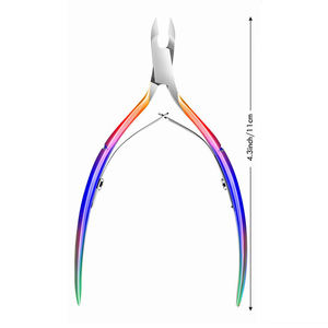 Pinces à cuticules à revêtement multicolore en acier allemand, coupe-ongles 4.4 pouces avec lames tranchantes - Product Image 1