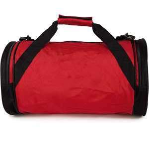 OEM venta completa bolsa de lona redonda gimnasio deportes rojo negro para viajar popular - Product Image 3