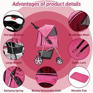 Cochecito caliente para mascotas, fabricante de Vietnam, para perros y gatos medianos, cochecito de mascotas, tela Oxford, de la marca del año 2017 - Product Image 4