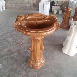 Calcomanía colorida decorativa de gran tamaño, pedestal de una pieza, lavabo de baño de cerámica, pedestal completo, lavabo de mano elegante - Product Image 6