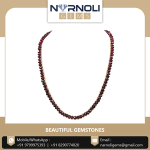 Cadena de cuentas facetadas de granate Natural, atractiva, a la venta - Product Image 4