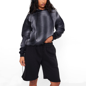 Personnalisé Vintage noir French Terry surdimensionné 100% coton lourd sweats à capuche pour femmes Sun Faded Hoodie - Product Image 1