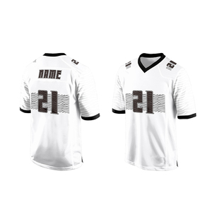 Maillot de football américain personnalisé en gros pour adulte, vierge, en maille 100 % polyester, manches courtes, respirant, séchage rapide, antibactérien - Product Image 2