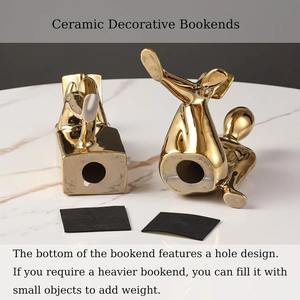 Porte-livres modernes en or pour la maison, le bureau, le salon, l'affichage, la table d'étude, la salle d'attente et les espaces formels - Product Image 4