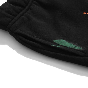 Low MoQ Two Tone Wide Paint Splatter Track Jogger Pantalones Impresión personalizada Hombres Flare Sweat Pantalones de hombre - Product Image 6