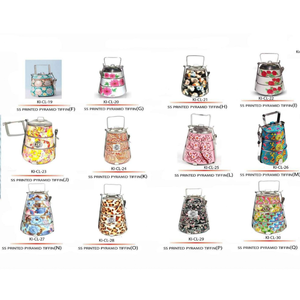 Portador de alimentos duradero de acero impreso personalizado y caja Tiffin de acero inoxidable con diseño de fiambreras impresas con estilo - Product Image 3