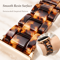 Bracelet de remplacement pour montre connectée en résine écaille de tortue et acier inoxydable, avec fermoir papillon réglable, pour la vente en gros et l'OEM