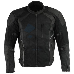 Veste de moto en maille blindée noire en gros pour hommes, respirante, protectrice, pour toutes les saisons - Product Image 4