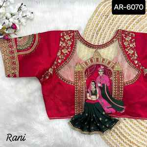 Vêtements de fête de créateurs de style indien Saree avec broderie Collections de chemisiers à bas prix avec broderie lourde et travail de séquence - Product Image 2