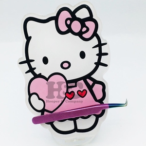 กระเบื้องขนตาปลอมสีชมพูเฮลโลคิตตี้ออกแบบได้ตามที่ต้องการแผ่นติดขนตาอะคริลิคทำด้วยมือแบบยั่งยืน - Product Image 2