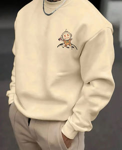 เสื้อสเวตเชิ้ตผู้ชายคอกลมลายการ์ตูนพิมพ์ลายตามสั่ง สไตล์สตรีทแวร์ ผ้าฝ้าย 100% คุณภาพสูง - Product Image 5