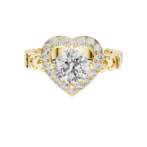 Bague en diamant de laboratoire en forme de cœur de 1,324 carats pour femmes VVS-VS EF CVD Or 18 carats, 14 carats, 10 carats et argent 925 Rose, Jaune, Blanc - Product Image 1