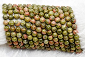 Cuentas de Unakita Natural de 8mm de Calidad Premium al por Mayor, Cuentas Sueltas Redondas de Piedras Preciosas para la Fabricación de Joyas - Product Image 5