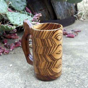 Tazas de madera artesanales para decoración de cocina rústica, artículos de bebida ecológicos, ideas de regalo, hogar, comedor, amantes del café y el té - Product Image 5