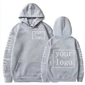 Sudadera con capucha de lana de algodón 100% de alta calidad Unisex, sudadera informal de invierno de gran tamaño, diseño sólido con serigrafía para - Product Image 3