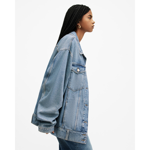 Nouveau Style personnalisé bleu à manches longues dame veste femmes Denim veste bouton décoration grande taille coton rempli pour l'hiver été - Product Image 5