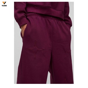 กางเกงวอร์มผู้ชายทรงหลวมขายาวของผู้ชายกางเกงลำลองแบบหรูหราไม่มีลาย300Gsm สเวตเวตเวตเวตเตอร์แบบเรียงซ้อนกันออกแบบได้ตามที่ต้องการ - Product Image 2