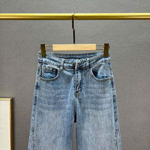 กางเกงยีนส์ขากว้างกลางเอวตรงสไตล์วินเทจของผู้หญิงมาใหม่2025ชุดลำลองสไตล์สตรีทแวร์ผ้าคอตตอน100% ฤดูหนาว - Product Image 3