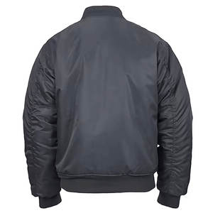 Blouson d'aviateur à fermeture éclair pour hommes blouson à logo personnalisé OEM pour hommes blousons pour hommes logo fermeture éclair avant manches longues poignets élastiques - Product Image 2