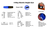 Grapadora Eléctrica - Grado Industrial y Bricolaje, Función de 4 Vías, Cargador Trasero para Muebles y Construcción
