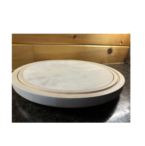 Marble & Wood Lazy Susan Creative Modern <b>Cake</b> Kitchen Tool Wood & Marble Lazy Susan round shape black and <b>white</b> color - Product Image 5