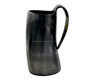 Tasse en corne entièrement noire, meilleur décor d'intérieur, conception de matériau Unique avec couleur naturelle, tasse à boire hautement conçue - Product Image 1