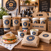 Emballages personnalisés AT PACK pour boulangerie avec sacs en papier, gobelets à café, papier d'emballage et solutions d'emballage à emporter