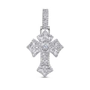 Luxe 925 Sterling Silver Sainte Croix Pendentif Baguette Moissanite Diamant Pendentifs Cadeau pour Hommes Hip Hop Pendentif Cadeau Pour Lui - Product Image 1
