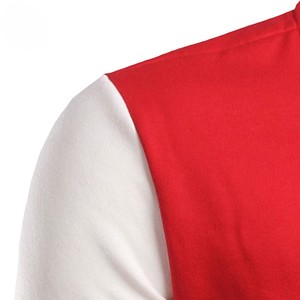 แจ็กเก็ตเบสบอลผ้าวูล100% สำหรับผู้ชายวินเทจสีแดงขาวผ้าวูลปักลายเทรนด์ใหม่ - Product Image 4