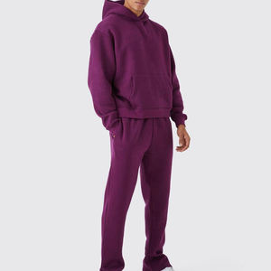 Ropa deportiva de 2 piezas de Hip Hop de gran tamaño para hombre, ropa de invierno de tela de algodón 100% transpirable ligera con estampado de logotipo personalizado - Product Image 1