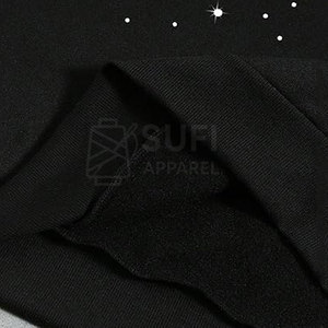 Nueva Sudadera con Capucha de Invierno, Tejida y Forrada, con Pedrería Brillante, Logotipo Frontal, 100% Algodón, Cómoda y Atractiva, para Uso Casual - Product Image 6